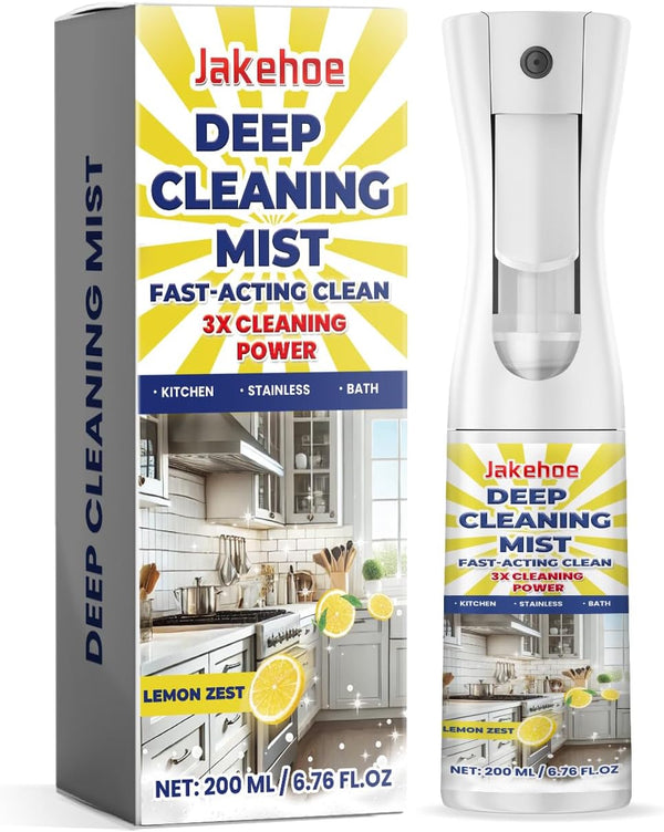 JAKEHOE Deep Cleaning Mist, Lemon Zest, 200ml, Fast-Acting Kitchen and Bath Cleaner, 3X