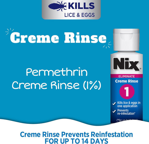 Nix Lice Killing Creme Rinse - Extra Strength and Lice Comb, 2 Fl Oz