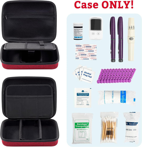 ProCase Diabetic Supplies Hard Travel Case, Diabetes Storage Bag for Glucose Meter, Insulin Pen, Blood Sugar Test