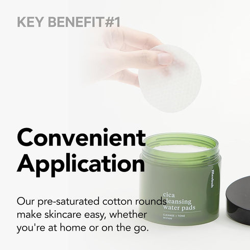 Meebak Makeup Wipes Remover Pads - Cica Korean Facial Wipes for Sensitive Skin, Eye, Face, Pores