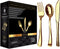 160 Piece Gold Plastic Silverware Set, Reusable & Recyclable, Elegant Cutlery for Weddings, Parties, 80 Forks, 40 Spoons