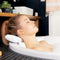 TranquilBeauty Bath Pillow, White PVC, Pain Relief, 7 Suction Cups, Ergonomic Head & Back Support
