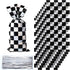 Blulu 100 Pieces Cellophane Car Candy Bags, Black White Checkered Racing Treat Bags, Plastic Race Gift Goodie Sack for