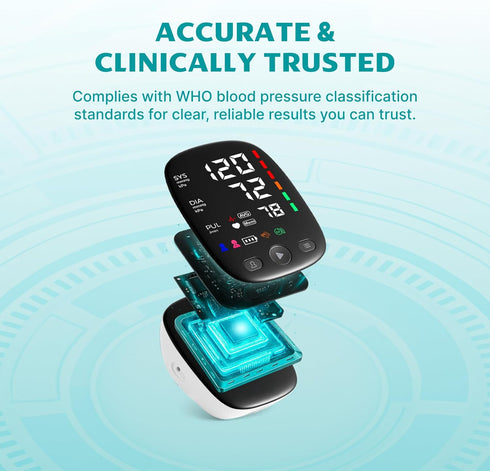 Upper Arm Blood Pressure Monitor with Wide Range Cuff that fits Standard to Large Adult Arms, Large LED Display