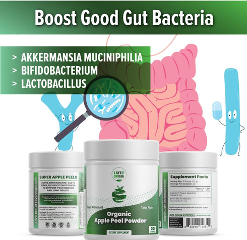 Layer Origin Organic Apple Peel Powder - Boost Akkermansia and Bifidobacteria