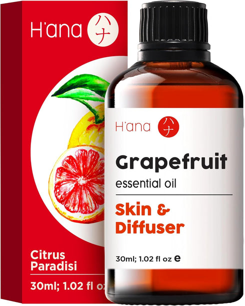 Set Set 2x1 oz Ginger Essential Oil for Belly Fat & Pain & Grapefruit Essential Oil for Diffuser - Aromatherapy Grade