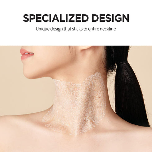 Wrinkle fit Korean Mesh Sheet Masks for Neck (7EA), Collagen Mesh Sheet Mask for Neck Care, Hyaluronic acid Neck Mask, Korean Skincare