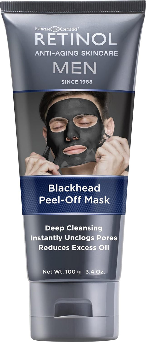 Retinol Men Blackhead Peel-Off Mask - Instantly Unclogs Pores and Reduces Excess Oil for Fresh, Smooth Skin