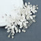 Wedding Rhinestone Hair Comb, Crystal Bride Hair Combs, Flower Side Combs, Leaf Headpiece Accessories for Women (Silver)