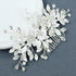 Wedding Rhinestone Hair Comb, Crystal Bride Hair Combs, Flower Side Combs, Leaf Headpiece Accessories for Women (Silver)