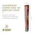 Kent 4T 6 Inch Double Tooth Hair Dressing Comb, Fine and Wide Tooth Dresser Comb For Hair, Beard and Mustache, Coarse and Fine Hair Styling Grooming Comb for Men, Women and Kids. Made in England