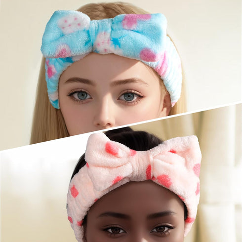 Teenitor Makeup Headbands, Bow Headbands, Spa Headbands for Washing Face, Fluffy Girls Skincare Headbands