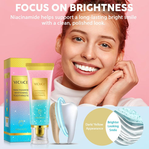 ZIXAOK Dentist-Recommended 4.23 Oz Niacinamide Toothpaste for Whitening & Sensitive Teeth Soothes Sensitivity