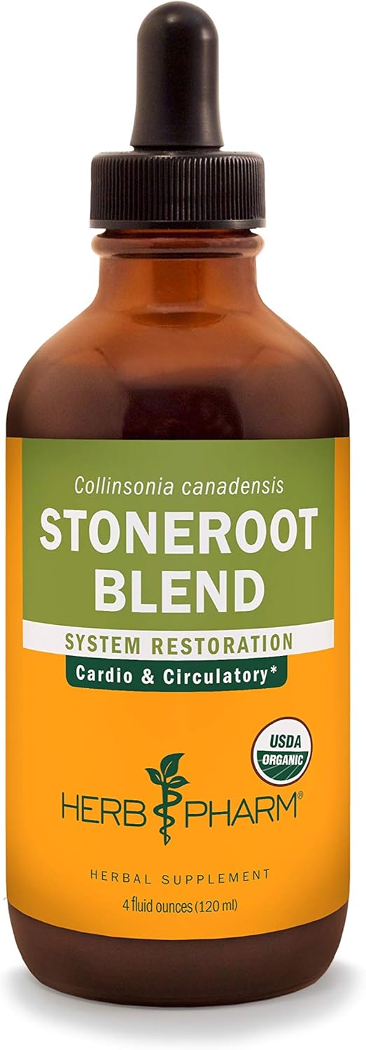 Herb Pharm Certified Organic Stoneroot Blend Liquid Extract for Cardiovascular and Circulatory