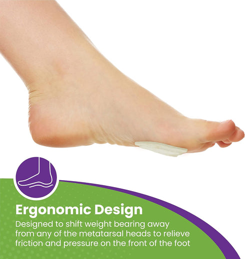 Premium Dancers Pads for Ball of Feet Pain - Sesamoiditis Pads - Made in USA - 12 Pieces Left Foot