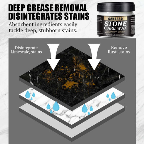 Granite Cleaner and Stone Polish, 3.5oz Care Wax for Granite Countertops and Quartz, Restores Shine and Nourishes