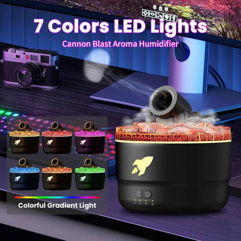 Volcano Therapy Diffuser Humidifier, Small Turret Shaped Essential Oil Diffuser with Automatic Shut Off Function Cool