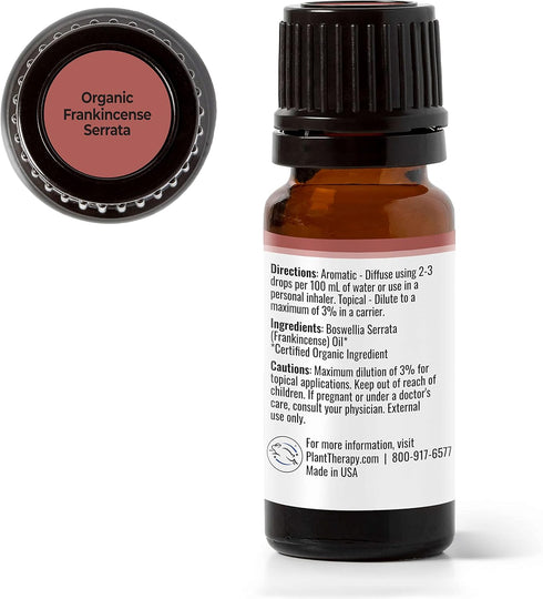 Plant Therapy Organic Frankincense Serrata Essential Oil, 100% Pure, USDA Certified Organic, Natural Aromatherapy,