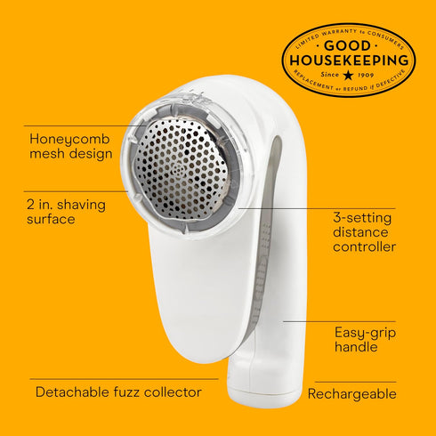 Conair Fabric Shaver and Lint Remover, Rechargeable Portable Shaver, White Color