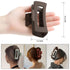 Sisiaipu 6 Pcs 4 Inch Big Hair Claw Clips for Women, Nonslip Square Rectangle Acrylic Banana Jaw Clips - Brown
