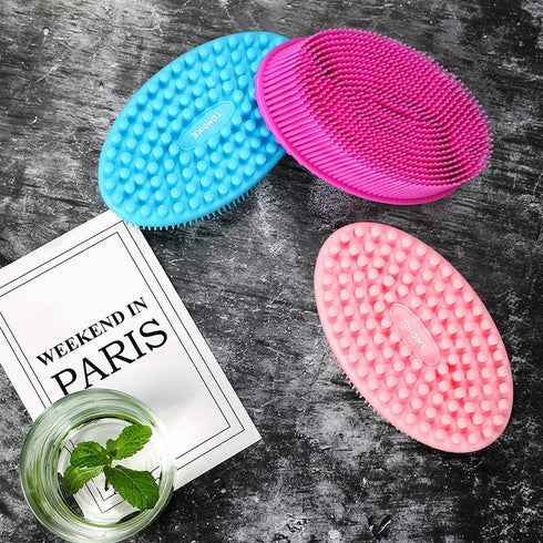 TDHDIKE Silicone Body Scrubber Loofah, Set of 3 Soft Exfoliating Bath Shower Scrubbers
