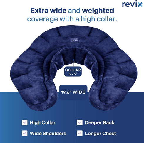 REVIX Microwavable Neck Warmer Heating Pad with Moist Heat for Neck, Shoulders, and Back Pain Relief