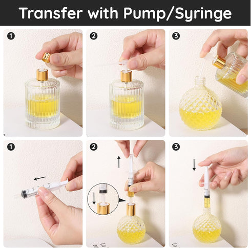 Segbeauty Perfume Refill Pump Tools, 8pcs Kit with 2 Metal Funnel, 2 Clear Pump, 5ml Syringe