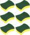 Kitchen Cleaning Sponges, 6pcs Non-Scratch Scrub Sponges for Dishes, Pots and Pans, 10 x 8cm/4" x 3", Green