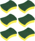 Kitchen Cleaning Sponges, 6pcs Non-Scratch Scrub Sponges for Dishes, Pots and Pans, 10 x 8cm/4" x 3", Green