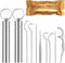 Toothpicks Pocket Set, Reusable Dental Floss Picks Kit, Stainless Steel Teeth Cleaning Tools, Travel (2 Set)