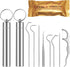 Toothpicks Pocket Set, Reusable Dental Floss Picks Kit, Stainless Steel Teeth Cleaning Tools, Travel (2 Set)