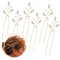 Syhood 6 Pieces Pearl Crystal Bridal Hair Pins, Rhinestone Flower Wedding Hair Accessories for Women Hairstyles (Gold)