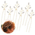 Syhood 6 Pieces Pearl Crystal Bridal Hair Pins, Rhinestone Flower Wedding Hair Accessories for Women Hairstyles (Gold)