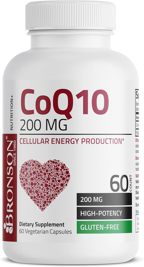 Bronson CoQ10 200 MG High Potency Cellular Energy Production, 60 Vegetarian Capsules