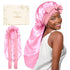 YANIBEST Silk Bonnet for Sleeping, Braid Bonnet for Long Hair with Tie Band, Satin Cap for Women Pink