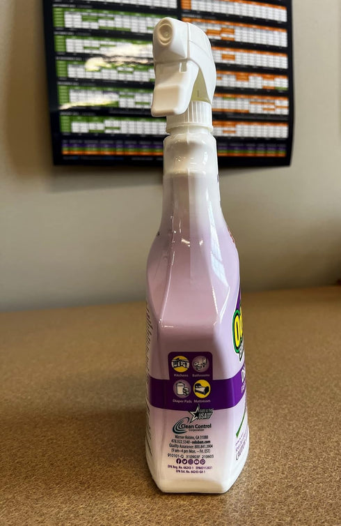 OdoBan Ready-to-Use Disinfectant and Odor Eliminator - Set of 4 Spray Bottles, 32 Ounces Each, Lavender Scent