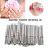 HURRISE 50Pcs Nail Drill Bits - Practical Nail Polishing Head Replacement Accessory for Acrylic Gel Nails Manicure Tool