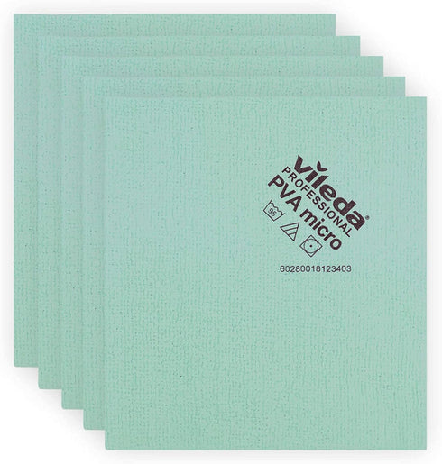 Vileda Professional | PVA Microfiber Green | All Purpose Cleaning Shammy | Shiny