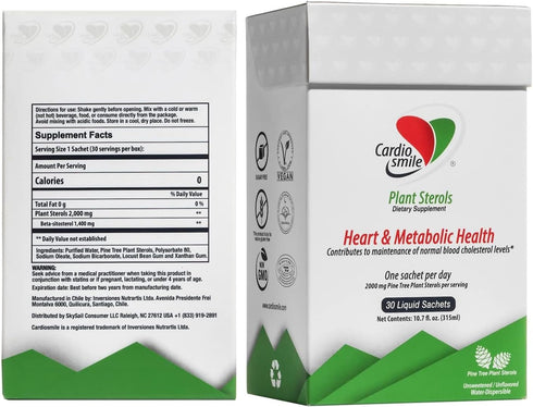 2000mg Plant Sterols with 1400mg beta-Sitosterol - Supports Healthy Cholesterol Levels, 30 Day Supply in Liquid Packets