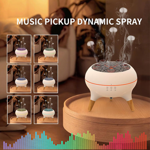 Room(5 250ml Jellyfish Diffuser, Volcano Air Humidifiers Dynamic Sound Pickup Ultrasonic Aromatherapy Aroma Essential