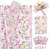 100 Sheets Pink Magnolia Flowers Printed Tissue Paper, Floral Pattern and Leaves Art Decorative Tissue for Gift Wrapping