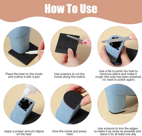 Matwsec 2 4 mm Pairs Shoe Heel Repair Rubber Pads, Cuttable Square Boot Heel Replacement, Anti-Slip Shoe Heel Repair
