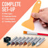 Set 34, Furniture Repair Kit of Wood Scratch Repair Markers, Wax Crayons and Wood Filler with Brushes and Sharpener