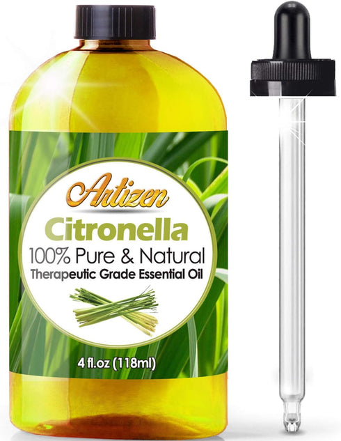 Artizen Citronella Essential Oil - 100% Pure & Natural, Therapeutic Grade, Huge 4oz Bottle for Aromatherapy
