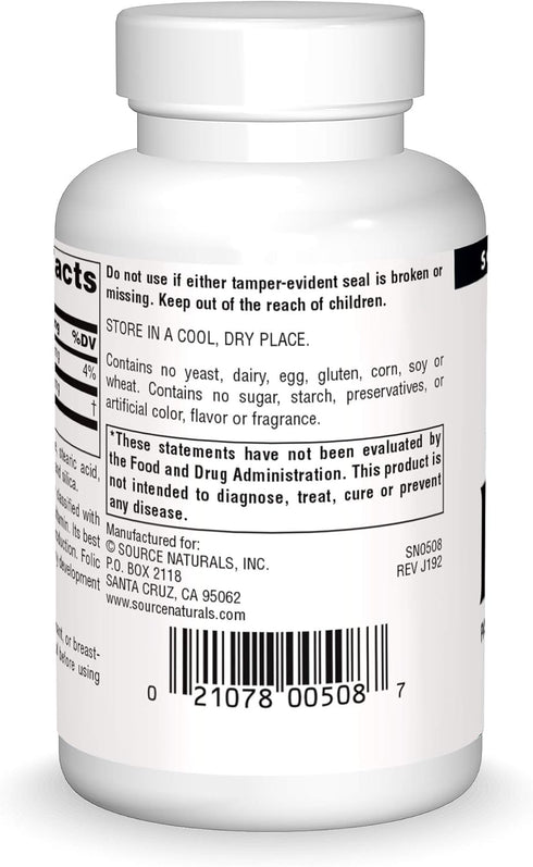 Source Naturals PABA, Para-Amino Benzoic Acid, 100 mg Dietary Supplement - 250 Tablets