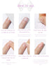 Press on Nails Short Almond French Tip Fake Nails, Pink Full Cover Floral False Nails with White Star Designs