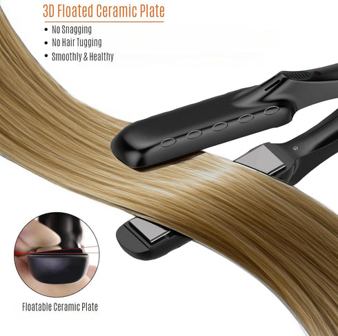 LOVANI Mini Flat Iron, Tourmaline Ceramic Small Hair Straightener, Dual Voltage Travel Hair Iron with Insulated Bag