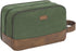 WANDF Travel Toiletry Bag for Men, Leather and Canvas Dopp Kit, Small Bathroom Bag for Travel Accessories (Green)