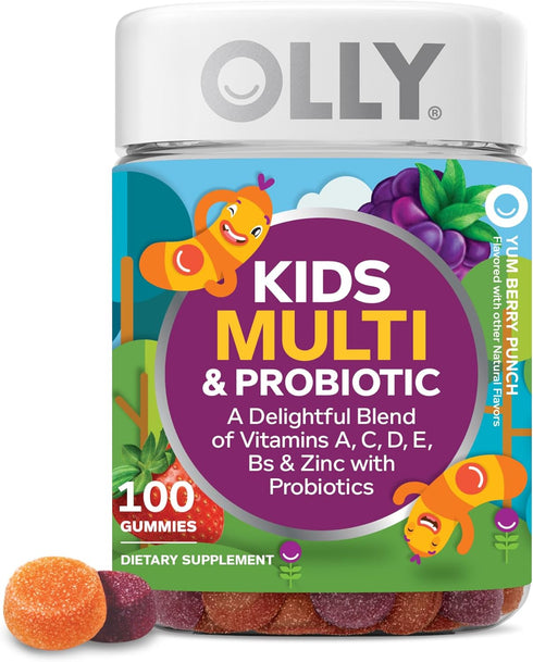 OLLY Kids Multivitamin & Probiotic Gummy, Digestive Support, Vitamins A, D, C,