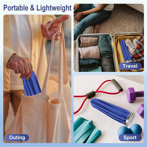 Ice Pack for Injuries, Reusable 2Pcs, Hot Water Bag for Therapy, No-Leak Elastic Ice Bag, Size 9" (Blue)
